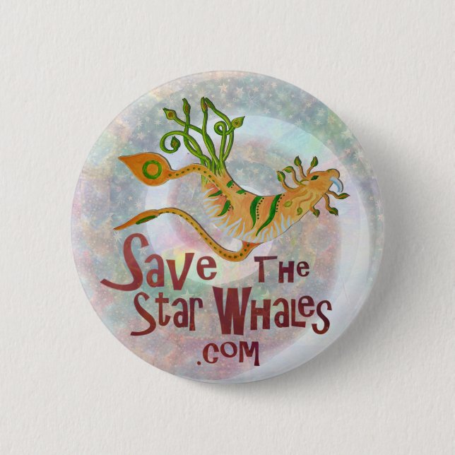 Save the Star Whales: Sky Lion Swirl 6 Cm Round Badge (Front)
