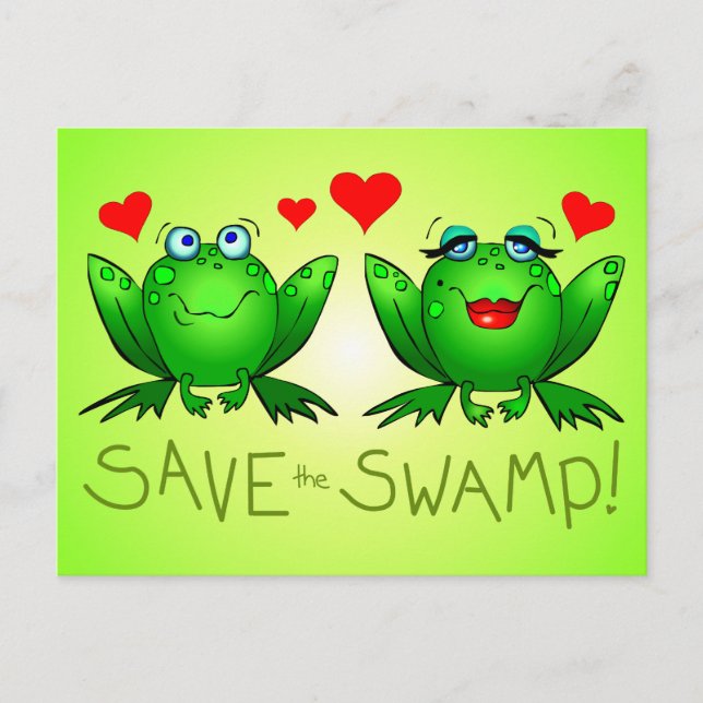 Save the Swamp Twitchy and Beulah Green Postcard (Front)