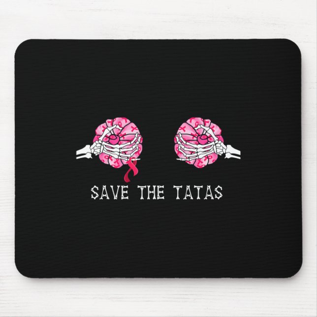 Save The T.a.T.a.s Pumpkin Breast Cancer Awareness Mouse Mat (Front)