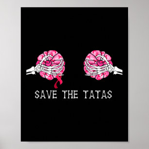Save The T.a.T.a.s Pumpkin Breast Cancer Awareness Poster