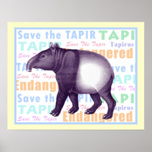 Save the Tapir Poster - Asian Tapir