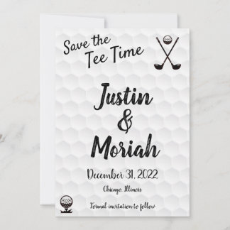 "Save the Tee Time" Save The Date Card - Golf Them