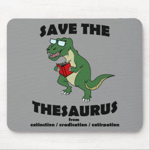 Save The Thesaurus Dinosaur Mouse Mat