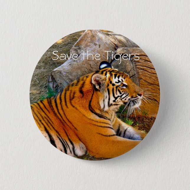 Save The Tigers Badge Button (Front)