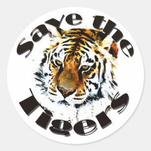 Save the Tigers Classic Round Sticker