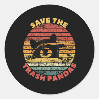 Save The Trash Pandas Racoon Street Cats Classic Round Sticker