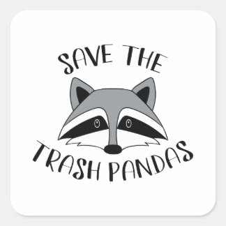 Save The Trash Pandas Square Sticker