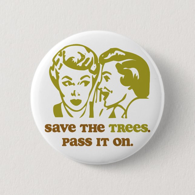 Save the Trees 6 Cm Round Badge (Front)