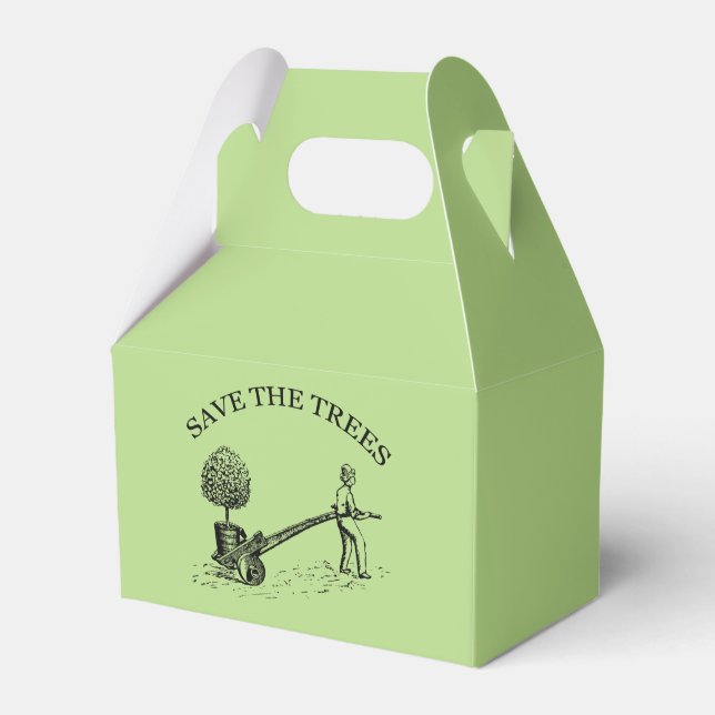 Save the Trees Vintage Illustration Favour Box 2 (Front Side)
