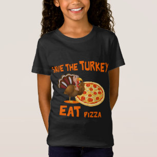 Save the Turkey Eat Pizza Funny Thanksgiving Food T-Shirt