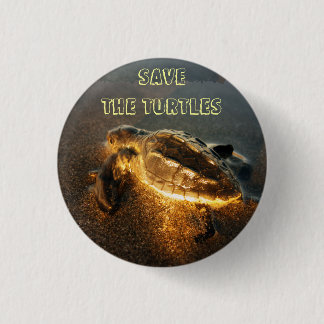 Save the Turtles 3 Cm Round Badge