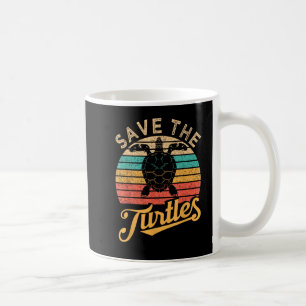 Save The Turtles Animal Rights Sea Turtle Retro Coffee Mug