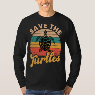 Save The Turtles Animal Rights Sea Turtle Retro St T-Shirt
