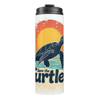 Save The Turtles Animal Rights Sea Turtle Retro St Thermal Tumbler