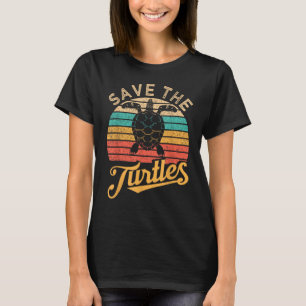 Save The Turtles Animal Rights Sea Turtle Retro T-Shirt
