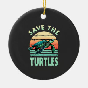 Save The Turtles Animal Turtle Pet Lover (1) Ceramic Tree Decoration