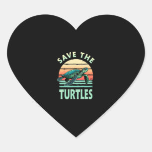 Save The Turtles Animal Turtle Pet Lover (1) Heart Sticker