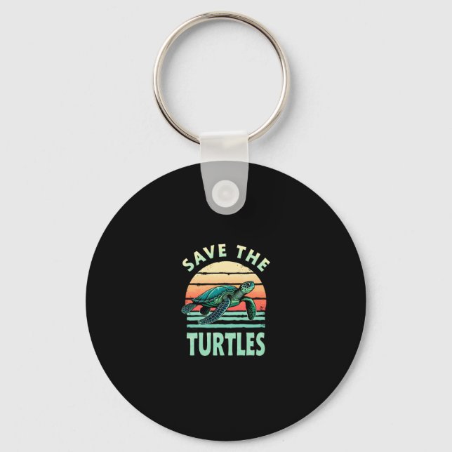 Save The Turtles Animal Turtle Pet Lover (1) Key Ring (Front)