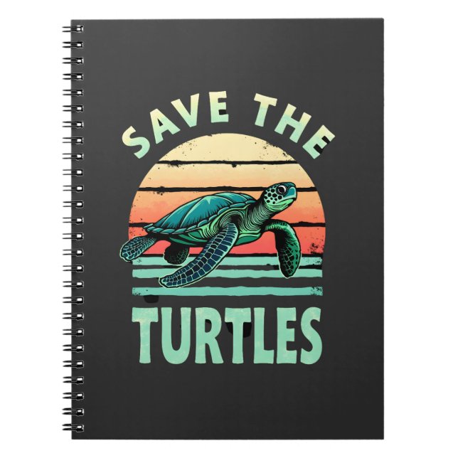 Save The Turtles Animal Turtle Pet Lover (1) Notebook (Front)