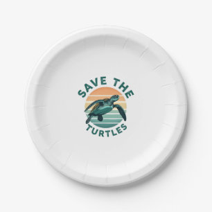 Save The Turtles Animal Turtle Pet Lover (1) Paper Plate