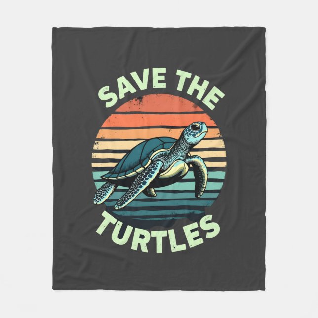 Save The Turtles Animal Turtle Pet Lover (2) Fleece Blanket (Front)