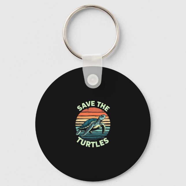 Save The Turtles Animal Turtle Pet Lover (2) Key Ring (Front)