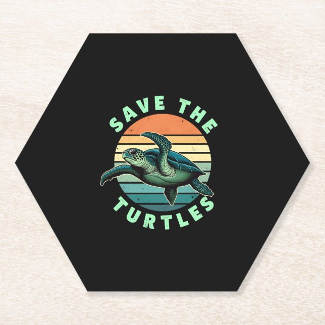 Save The Turtles Animal Turtle Pet Lover (3) Paper Coaster (Front)