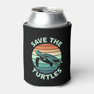 Save The Turtles Animal Turtle Pet Lover (4) Can Cooler