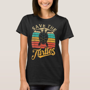 Save The Turtles Animals Rights Sea Turtle Retro V T-Shirt
