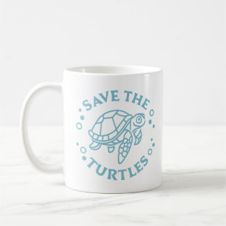 Save the turtles coffee mug