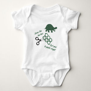 Save the Turtles Cut Six Pack Rings Baby Bodysuit