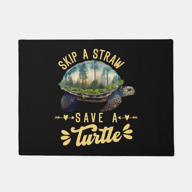 Save the Turtles Environmental Protection Ocean    Doormat (Front)