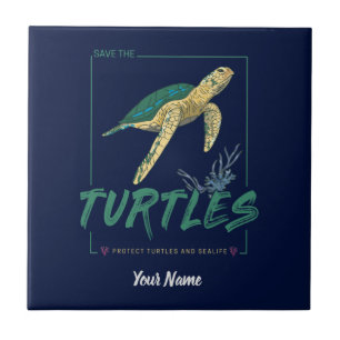 Save the Turtles for girl who just loves tortoise Tile