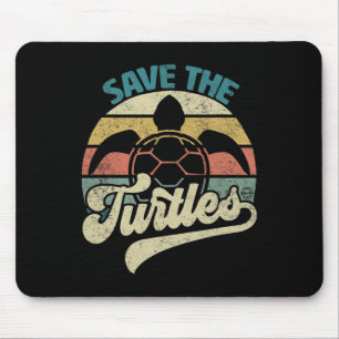 Save The Turtles Retro Save The Earth Our Planet L Mouse Mat