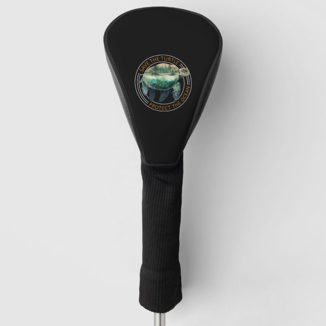 Save the Turtles Save the Ocean Environmental Care Golf Head Cover (Front)