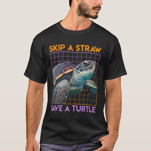 Save the Turtles Save the Ocean Environmental Care T-Shirt (Front)