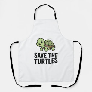 Save The Turtles Vintage Turtle Conservation Shirt Apron