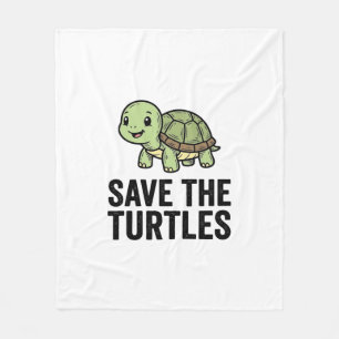 Save The Turtles Vintage Turtle Conservation Shirt Fleece Blanket