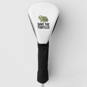 Save The Turtles Vintage Turtle Conservation Shirt Golf Head Cover