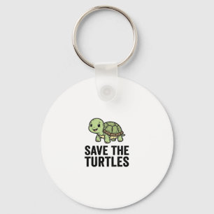 Save The Turtles Vintage Turtle Conservation Shirt Key Ring