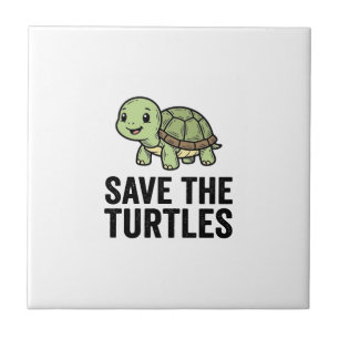 Save The Turtles Vintage Turtle Conservation Shirt Tile