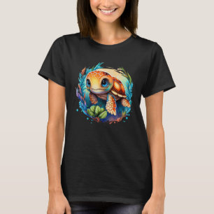 Save The Turtles  Watercolor Sea Turtle  Ocean Ani T-Shirt