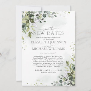 Save the TWO New Dates Wedding Postponement Date