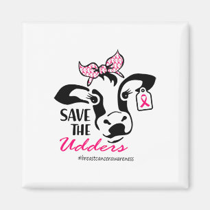 Save The Udders Breast Cancer Awareness Heifer Cow Magnet