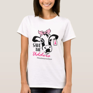 Save The Udders Breast Cancer Awareness Heifer Cow T-Shirt
