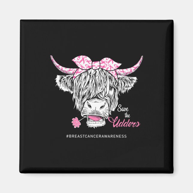 Save The Udders Heifer Cow Breast Cancer Awareness Magnet (Front)