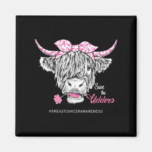 Save The Udders Heifer Cow Breast Cancer Awareness Magnet