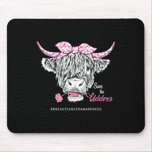 Save The Udders Heifer Cow Breast Cancer Awareness Mouse Mat