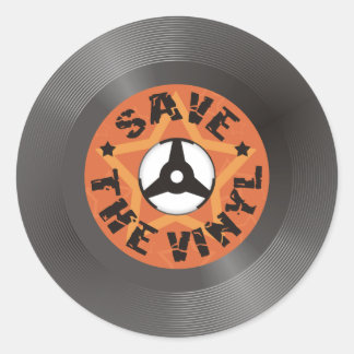 Save the Vinyl Classic Round Sticker