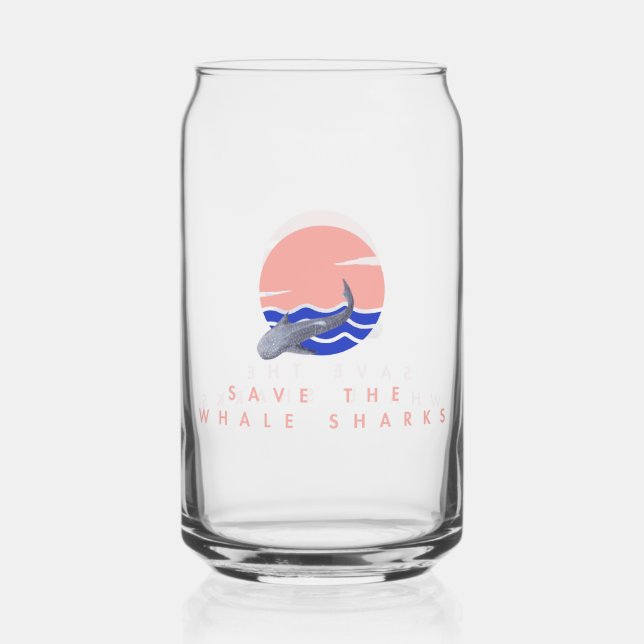 Save The Whale Sharks Cup Can Glass (Front)
